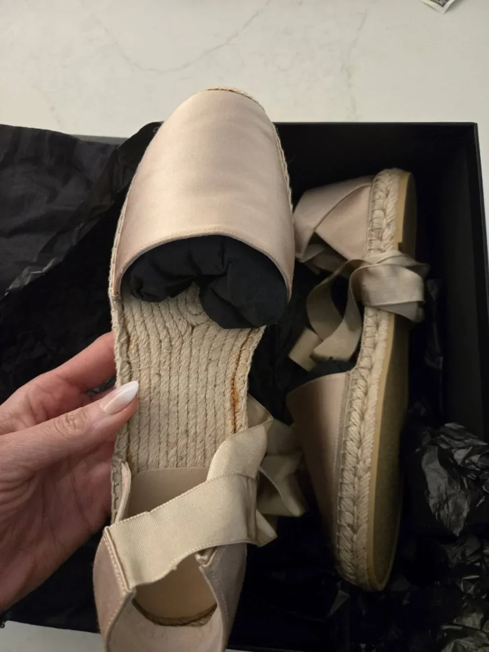 Saint Laurent satin espadrilles